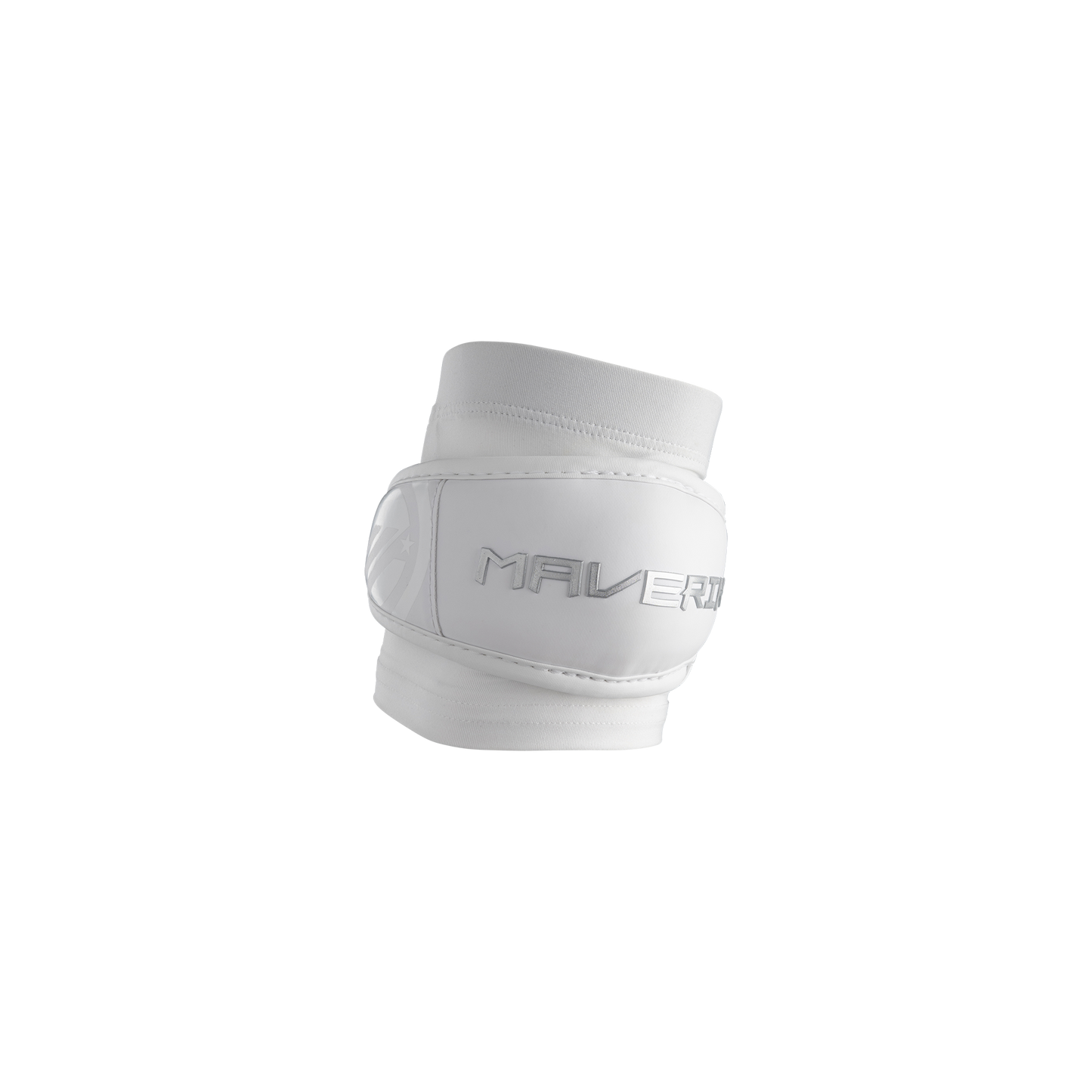 White elbow pad with 'Maverik' branding on a white background