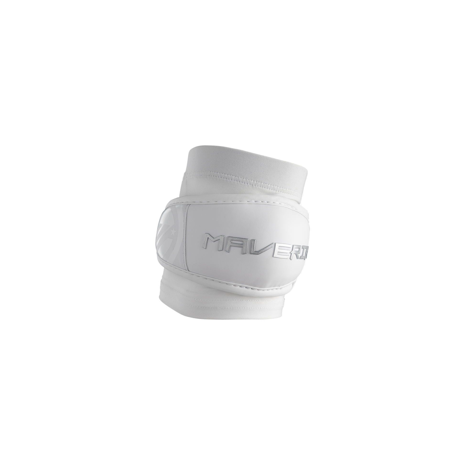 White elbow pad with 'Maverik' branding on a white background